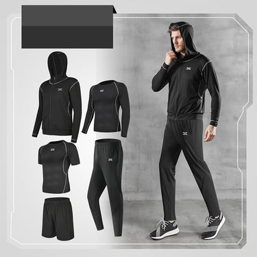5pcs Men's Workout Clothes Outfit Fitness Apparel
